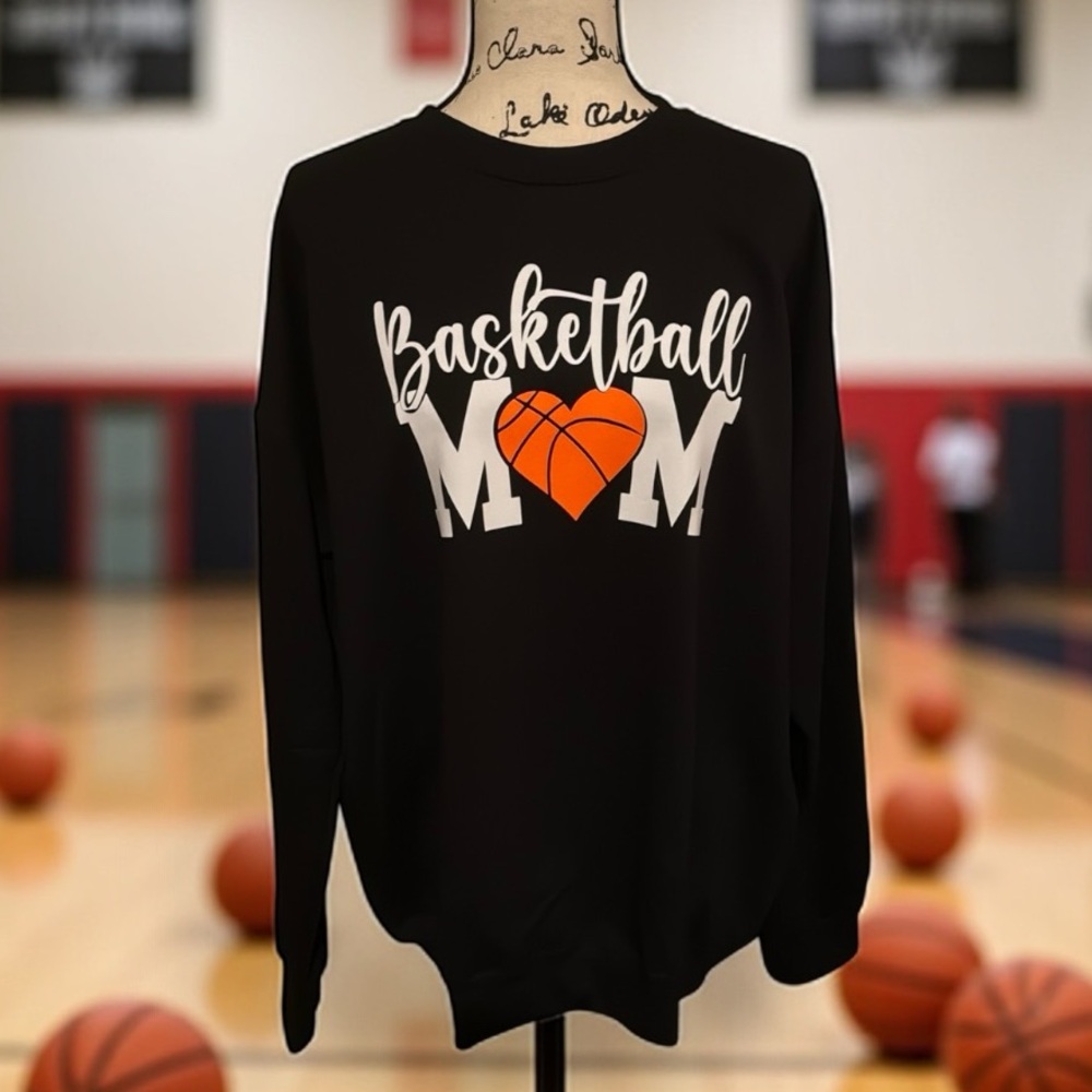 Custom Made “Basketball Mom” Crewneck Sweatshirt - Picture 1 of 5